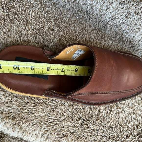 Dolce & Gabbana Men\'s Tan Leather Moc Toe Slip On Mules